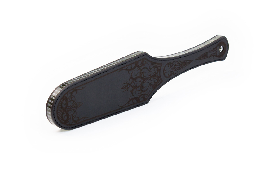 Hard discipline leather paddle ‘The Glass Midrib’ | BDSM Attributes